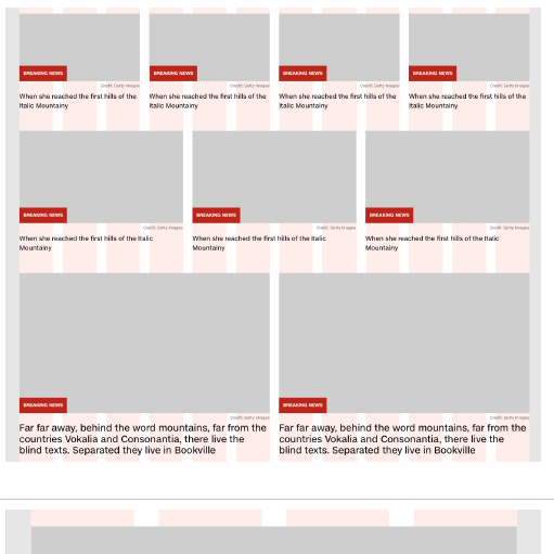 Design System grid: card layouts on a 12-column grid